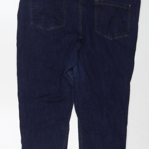 Denim Essentials Womens Blue Cotton Cropped Jeans Size 20 L21 in Regular Zip