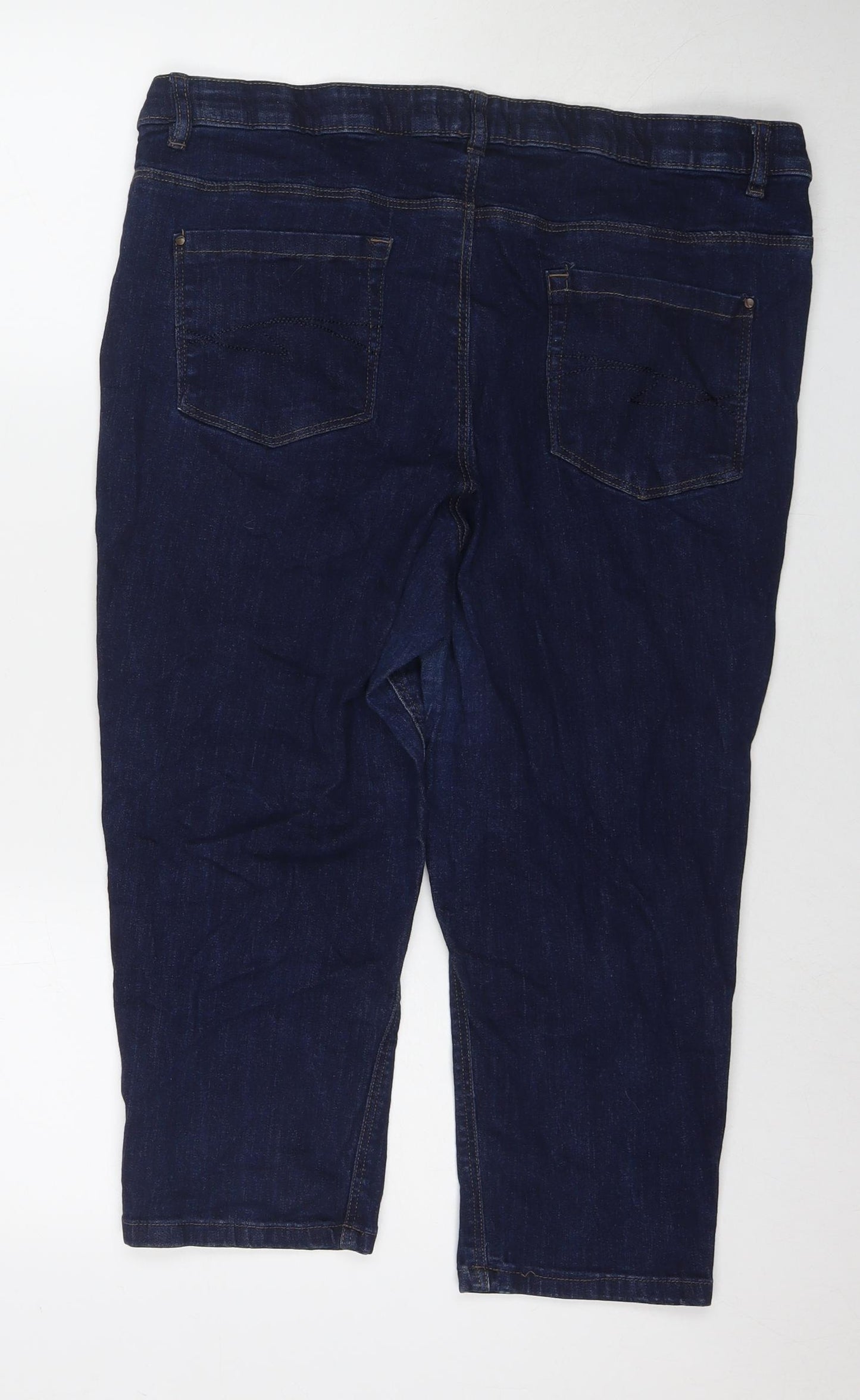 Denim Essentials Womens Blue Cotton Cropped Jeans Size 20 L21 in Regular Zip