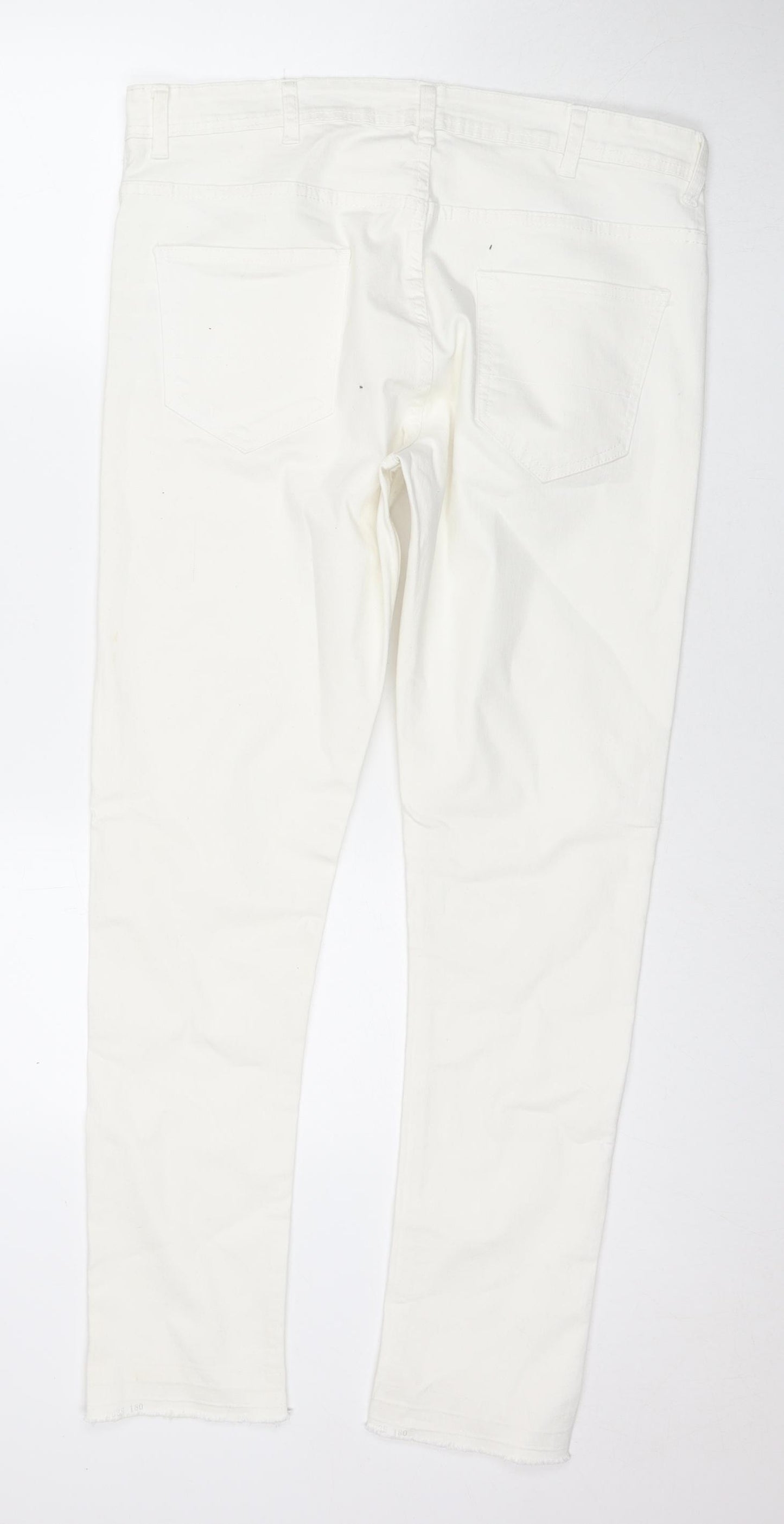 Denim & Co. Mens White Cotton Skinny Jeans Size 36 in L30 in Regular Zip