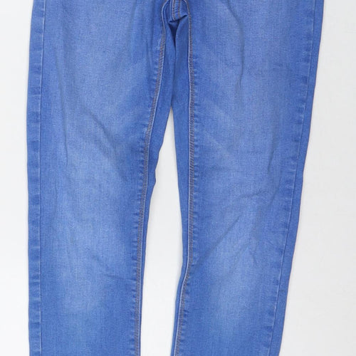 Denim & Co. Womens Blue Cotton Skinny Jeans Size 8 L27 in Regular Zip