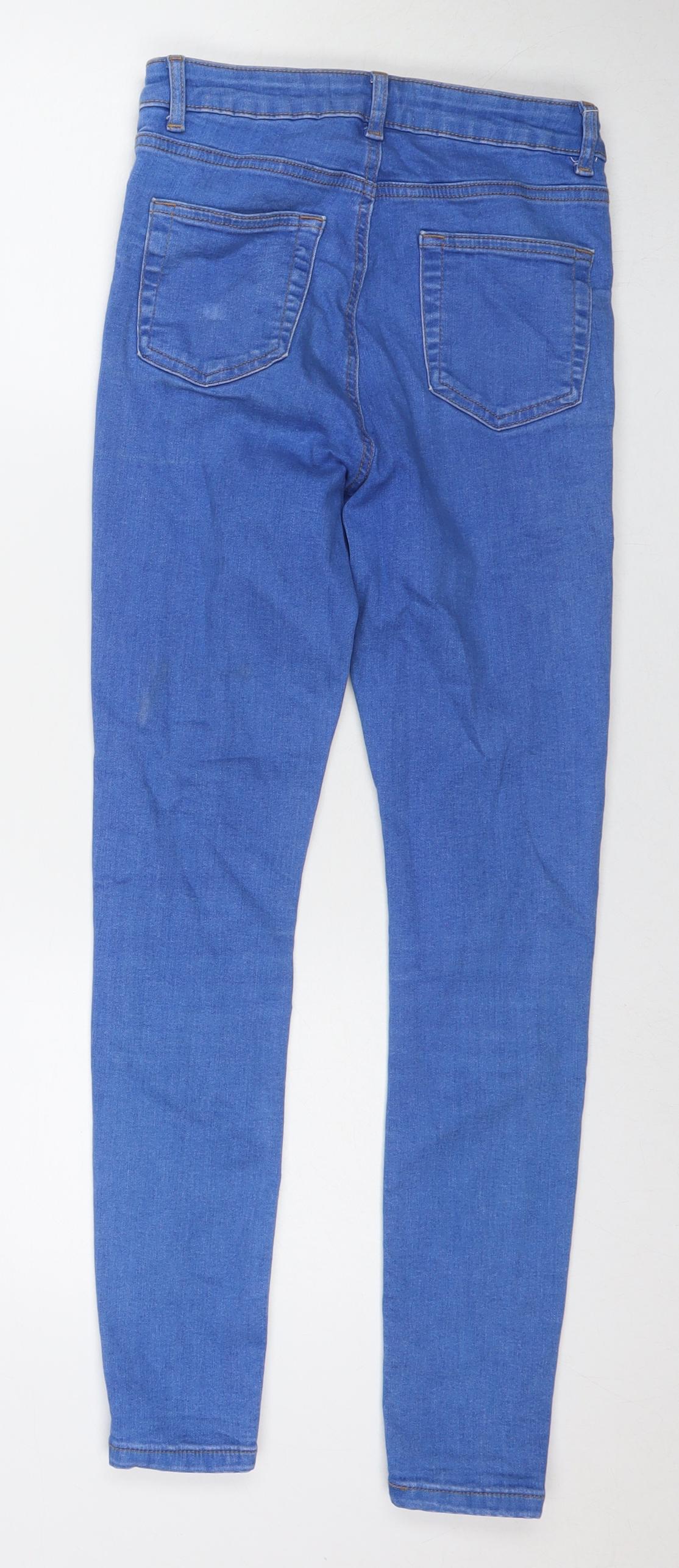 Denim & Co. Womens Blue Cotton Skinny Jeans Size 8 L27 in Regular Zip