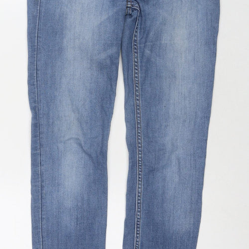 H&M Womens Blue Cotton Skinny Jeans Size 8 L29 in Regular Zip