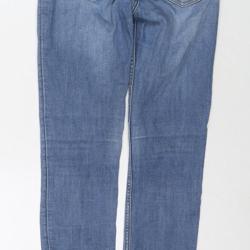 H&M Womens Blue Cotton Skinny Jeans Size 8 L29 in Regular Zip