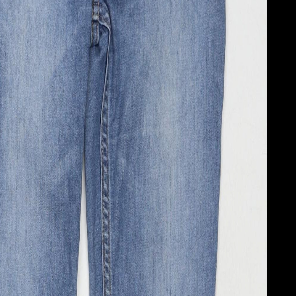 H&M Womens Blue Cotton Skinny Jeans Size 8 L29 in Regular Zip