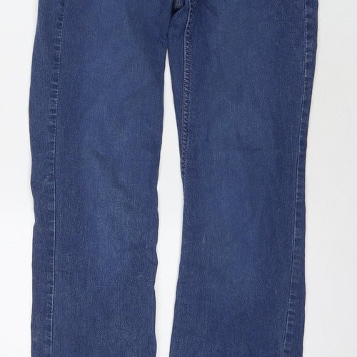 H&M Womens Blue Cotton Bootcut Jeans Size 8 L31 in Regular Zip