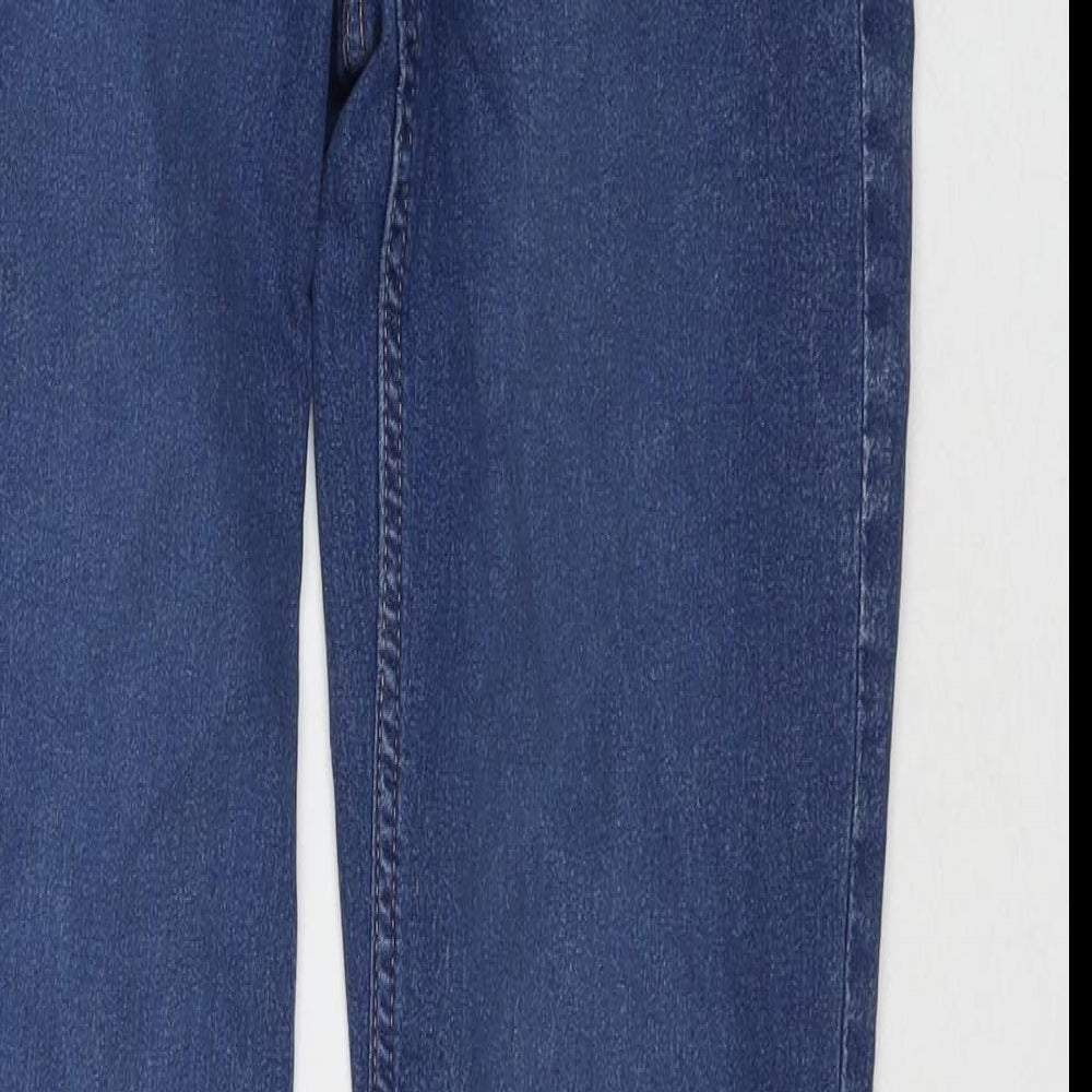 H&M Womens Blue Cotton Bootcut Jeans Size 8 L31 in Regular Zip