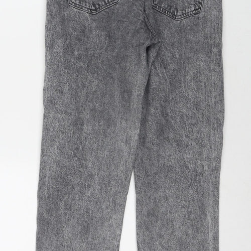 Zara Womens Grey Cotton Mom Jeans Size 6 L25 in Regular Zip