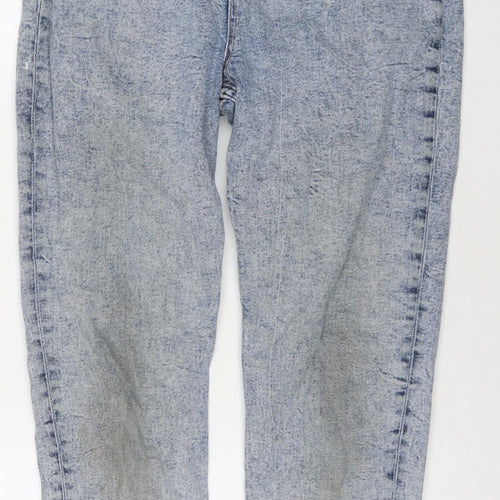 Nakd Womens Blue Cotton Mom Jeans Size 12 L26 in Regular Zip