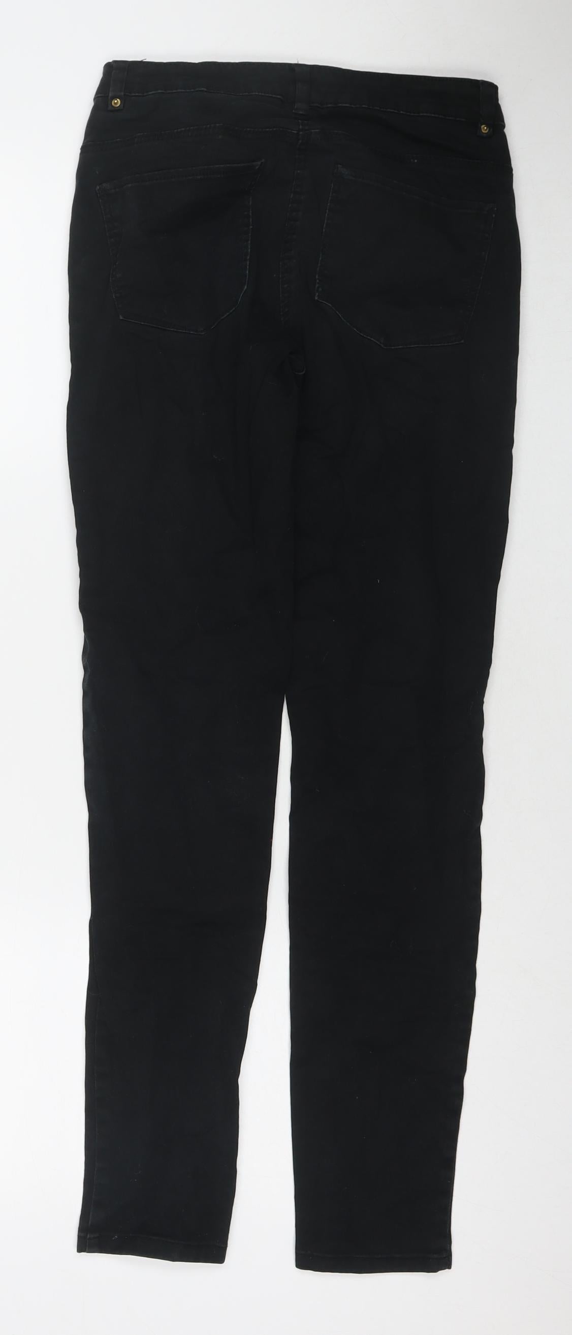 H&M Womens Black Cotton Skinny Jeans Size 8 L29 in Regular Zip