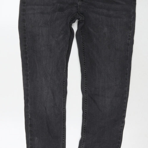 Topman Mens Grey Cotton Skinny Jeans Size 32 in L30 in Regular Zip