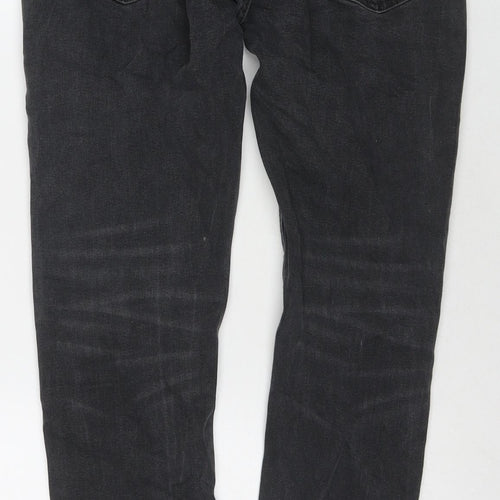 Topman Mens Grey Cotton Skinny Jeans Size 32 in L30 in Regular Zip