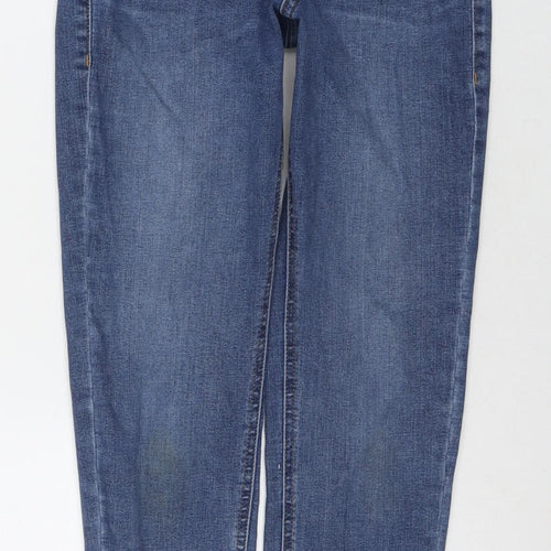 Marks and Spencer Womens Blue Cotton Skinny Jeans Size 6 L27 in Regular Zip