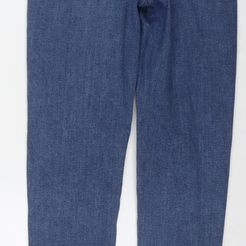 Marks and Spencer Womens Blue Cotton Skinny Jeans Size 6 L27 in Regular Zip