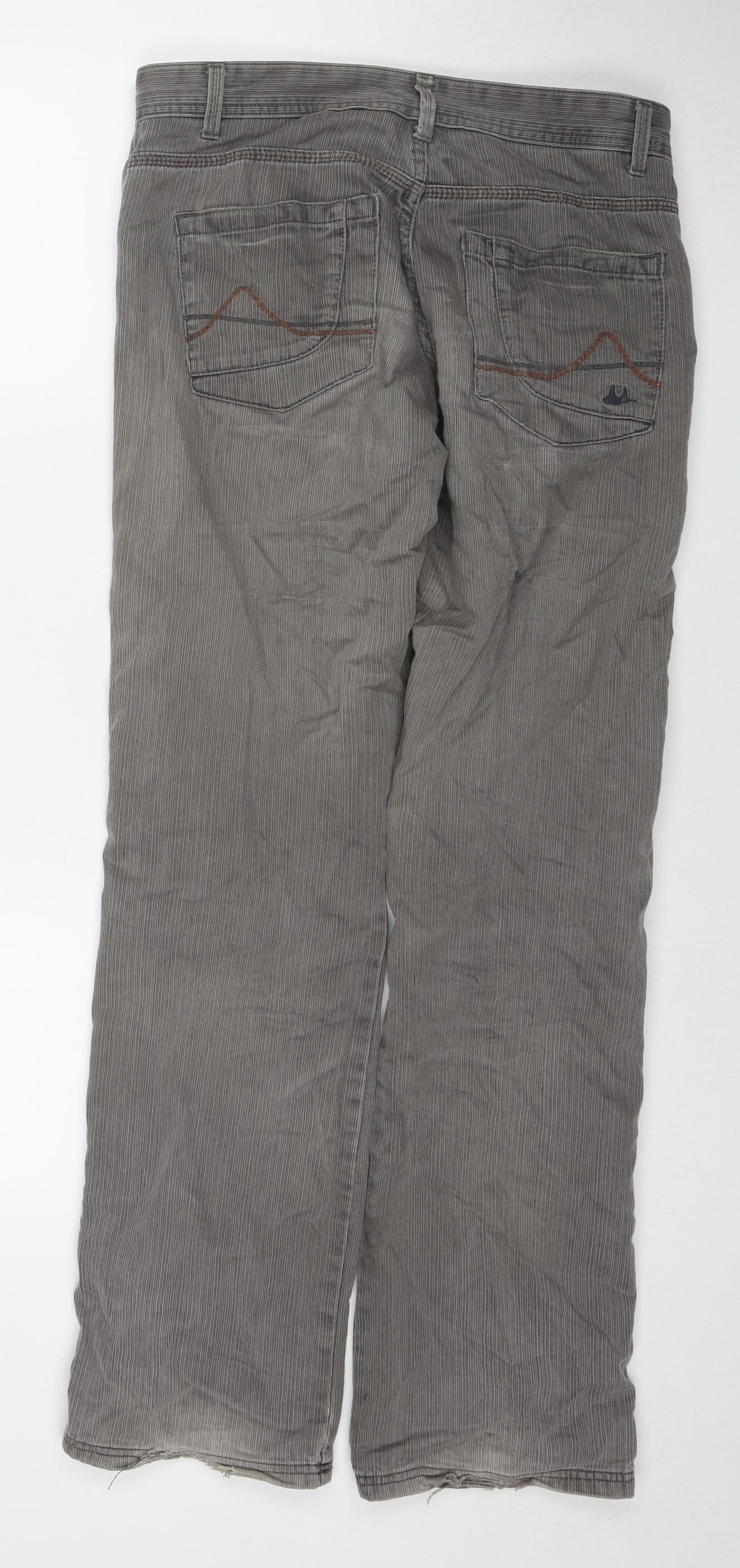 MANTARAY PRODUCTS Mens Grey Cotton Straight Jeans Size 30 in L32 in Regular Zip