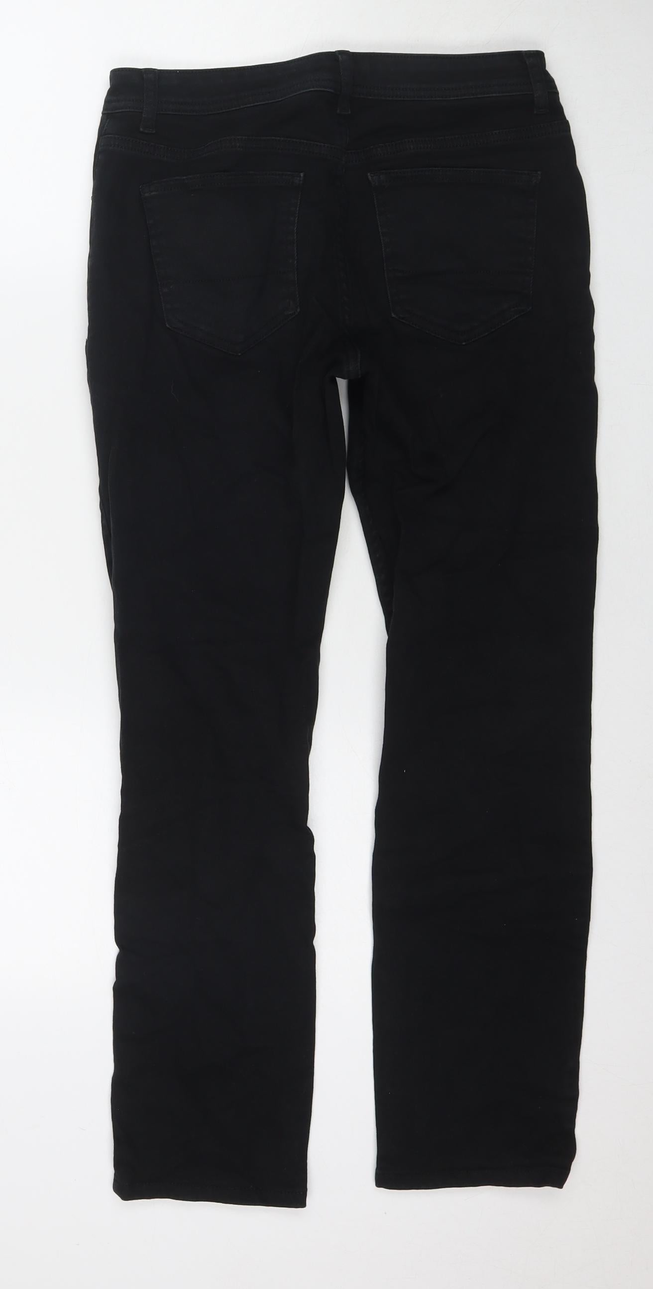 Denim & Co. Mens Black Cotton Straight Jeans Size 30 in L30 in Regular Zip