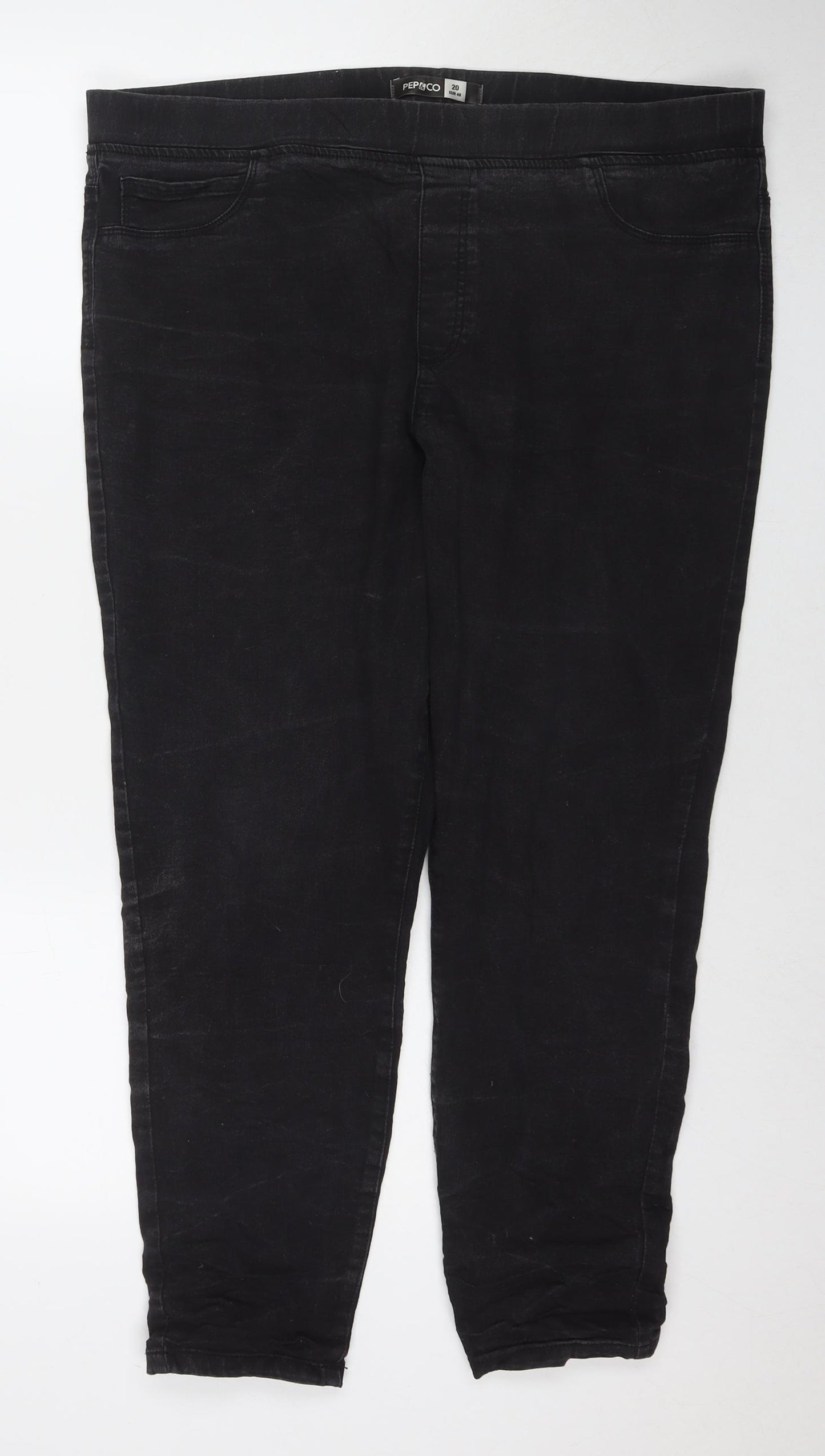 PEP&CO Womens Black Cotton Jegging Jeans Size 20 L27 in Regular