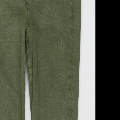 Zara Womens Green Cotton Straight Jeans Size 8 L26 in Regular Zip