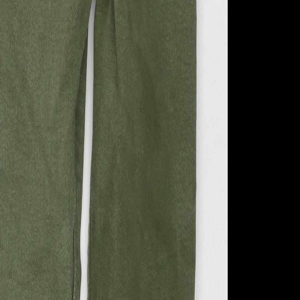 Zara Womens Green Cotton Straight Jeans Size 8 L26 in Regular Zip