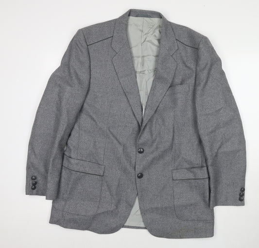 Hugo James Mens Grey Polyester Jacket Suit Jacket Size 44 Regular