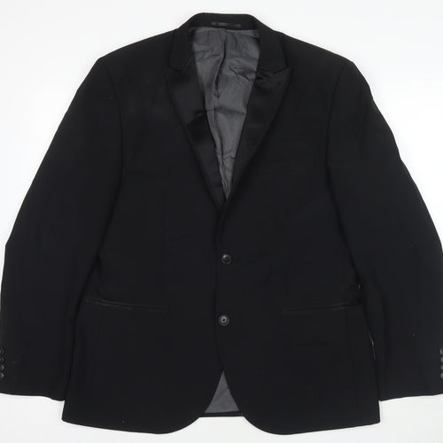 NEXT Mens Black Polyester Jacket Suit Jacket Size 42 Regular