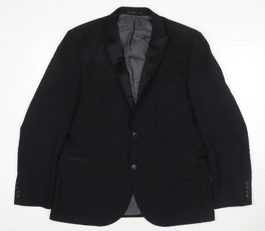 NEXT Mens Black Polyester Jacket Suit Jacket Size 42 Regular