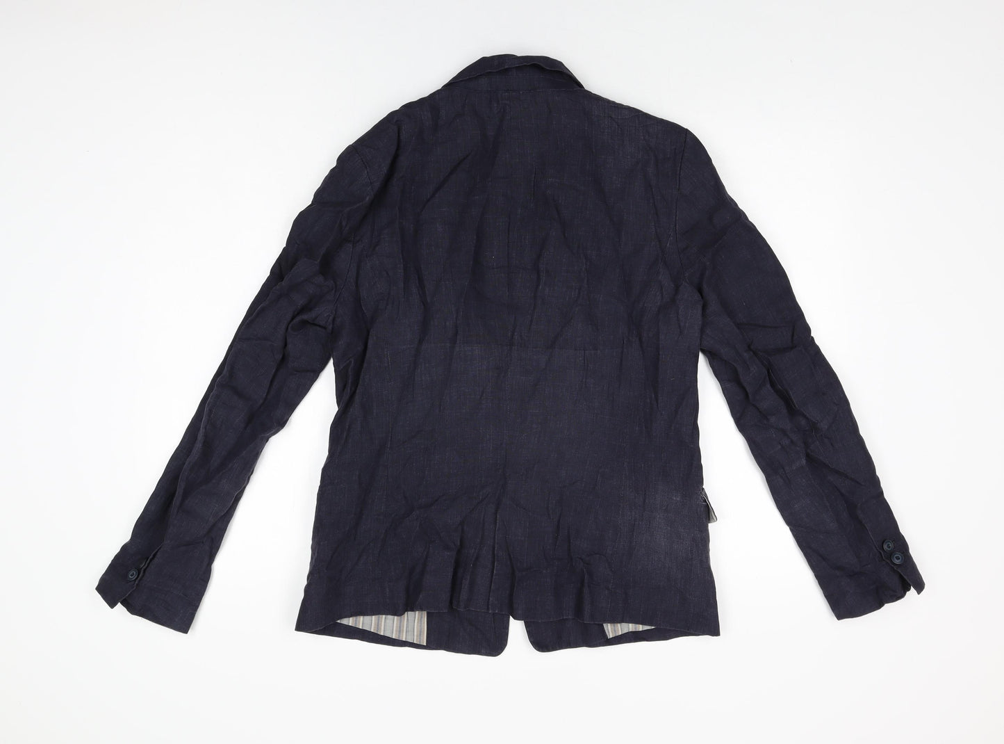 Zara Womens Blue Jacket Blazer Size L Button