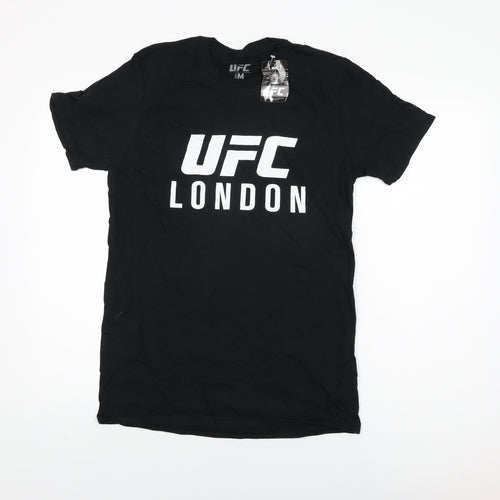 UFC Mens Black Cotton T-Shirt Size M Round Neck