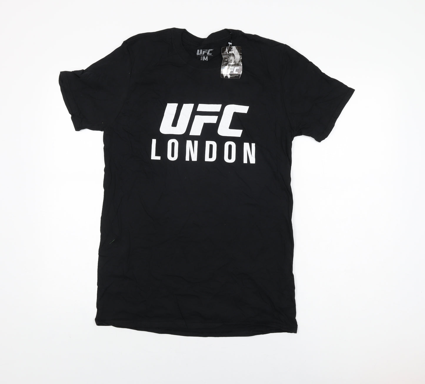 UFC Mens Black Cotton T-Shirt Size M Round Neck