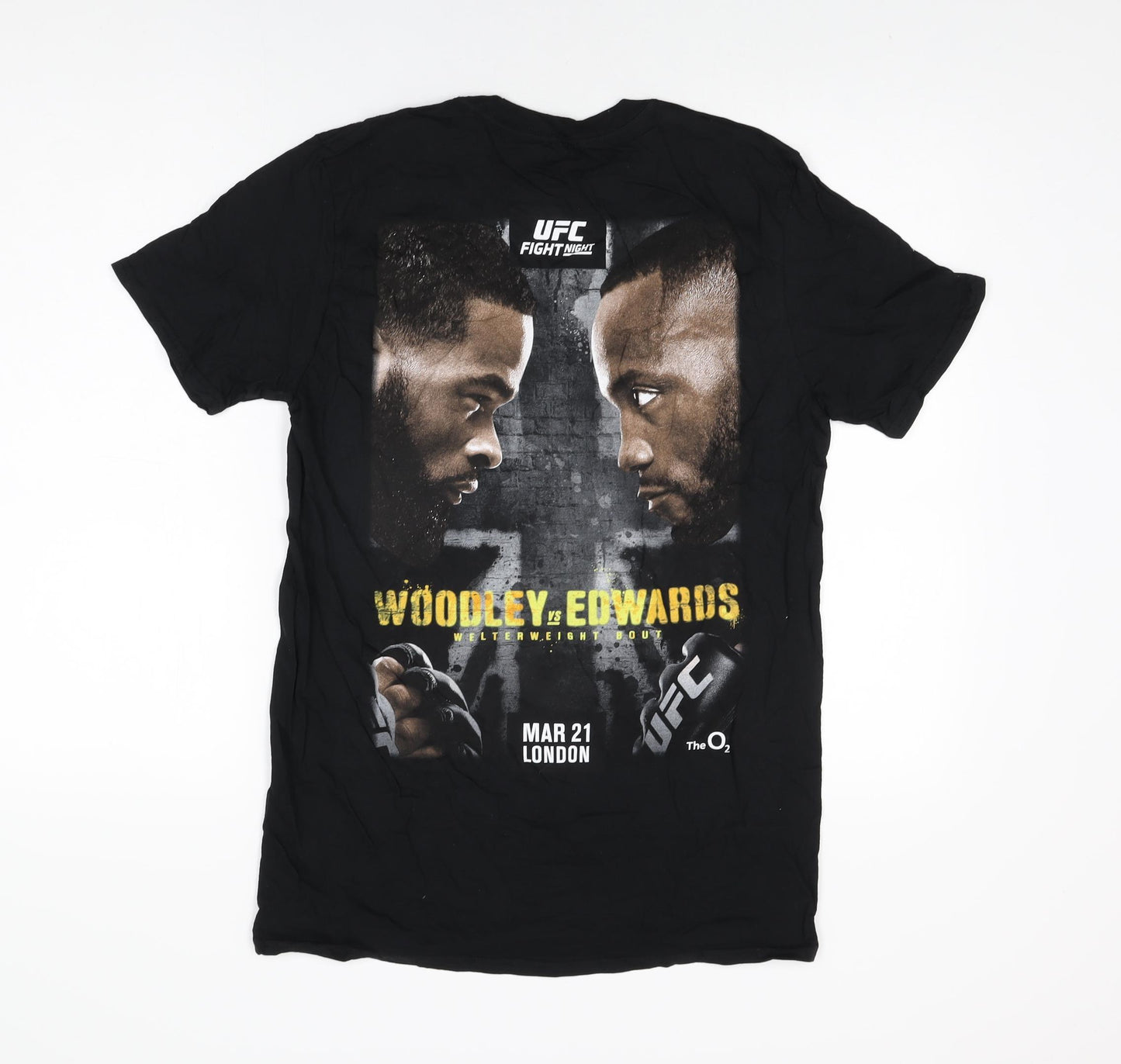 UFC Mens Black Cotton T-Shirt Size M Round Neck