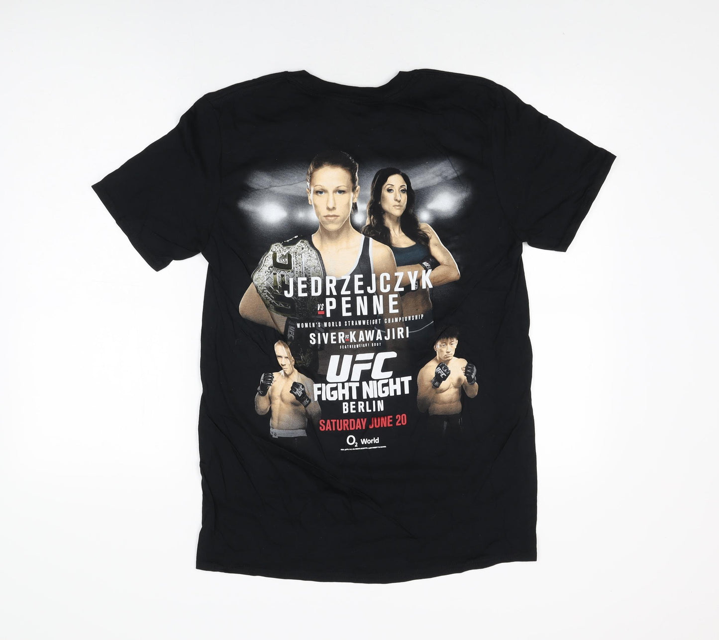 UFC Mens Black Cotton T-Shirt Size M Round Neck