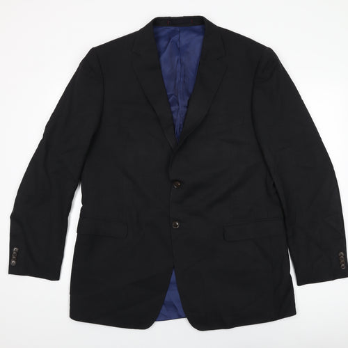 Marks and Spencer Mens Black Wool Jacket Suit Jacket Size 44 Regular