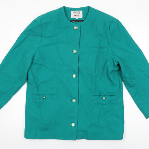 Avoca Womens Green Jacket Size M Button