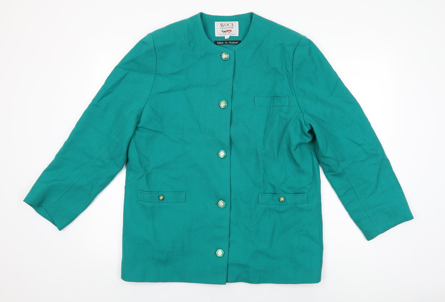 Avoca Womens Green Jacket Size M Button