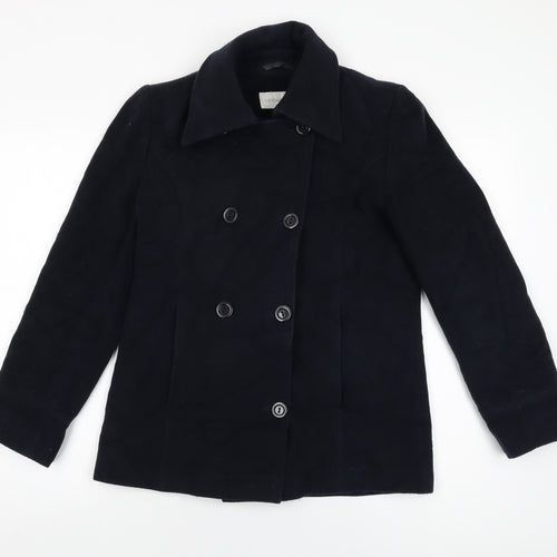 Liz Claiborne Womens Blue Jacket Coat Size S Button