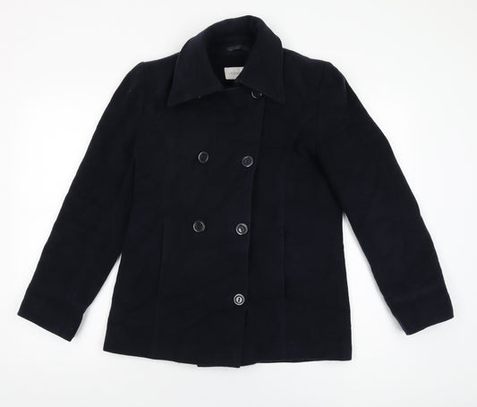 Liz Claiborne Womens Blue Jacket Coat Size S Button