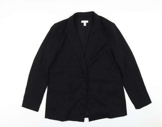 Topshop Womens Black Polyester Jacket Blazer Size 12