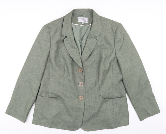 Debenhams Womens Green Jacket Size 18 Button