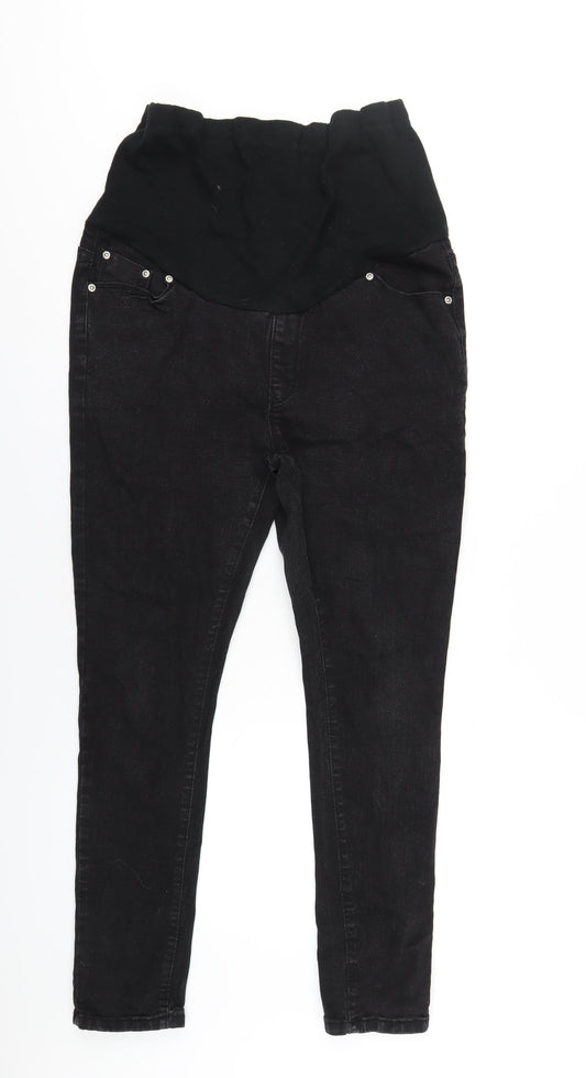 Boohoo Womens Black Cotton Skinny Jeans Size 12 L28 in Regular