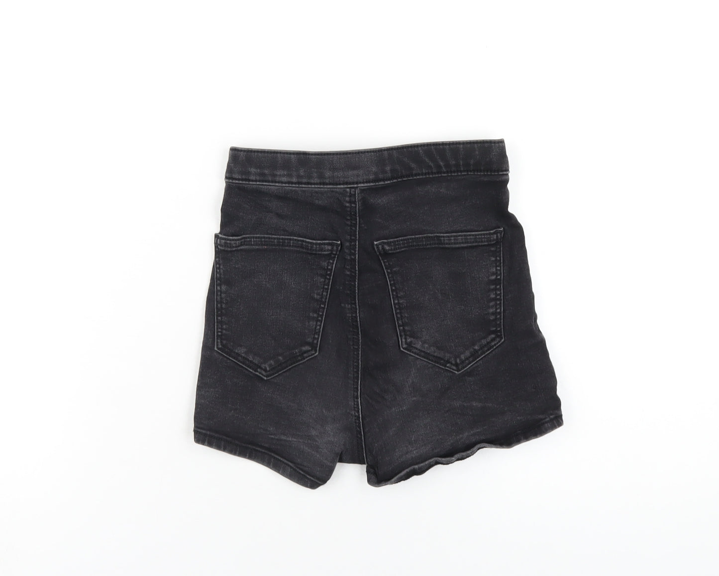 Topshop Womens Black Cotton Hot Pants Shorts Size 8 L3 in Regular Zip