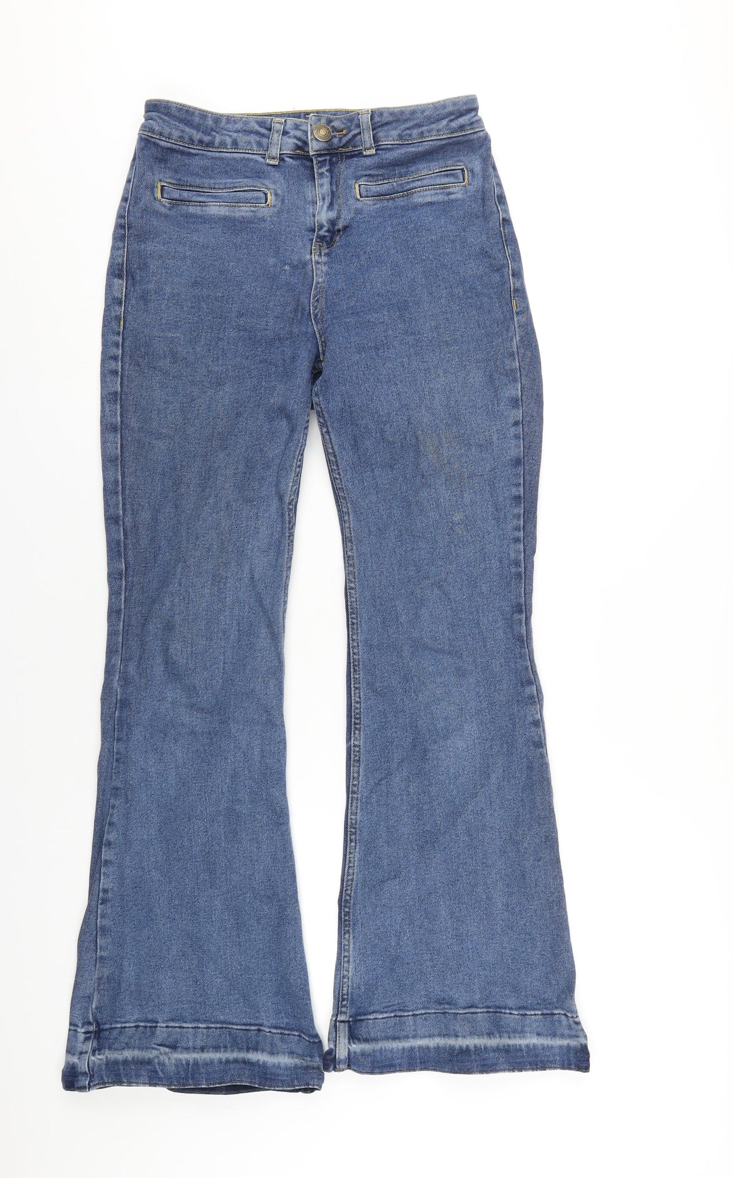 Joe Browns Womens Blue Cotton Flared Jeans Size 10 L31 in Regular Zip