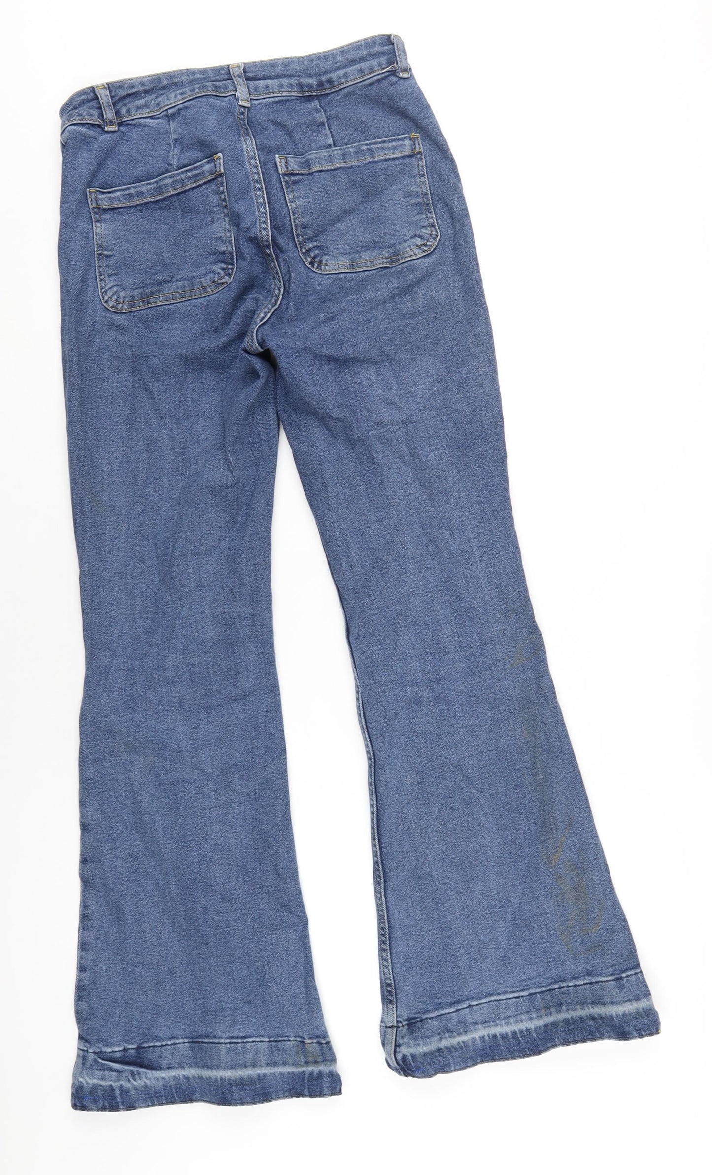 Joe Browns Womens Blue Cotton Flared Jeans Size 10 L31 in Regular Zip