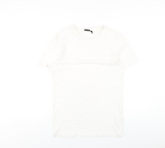 ASOS Womens White Cotton Basic T-Shirt Size M Round Neck