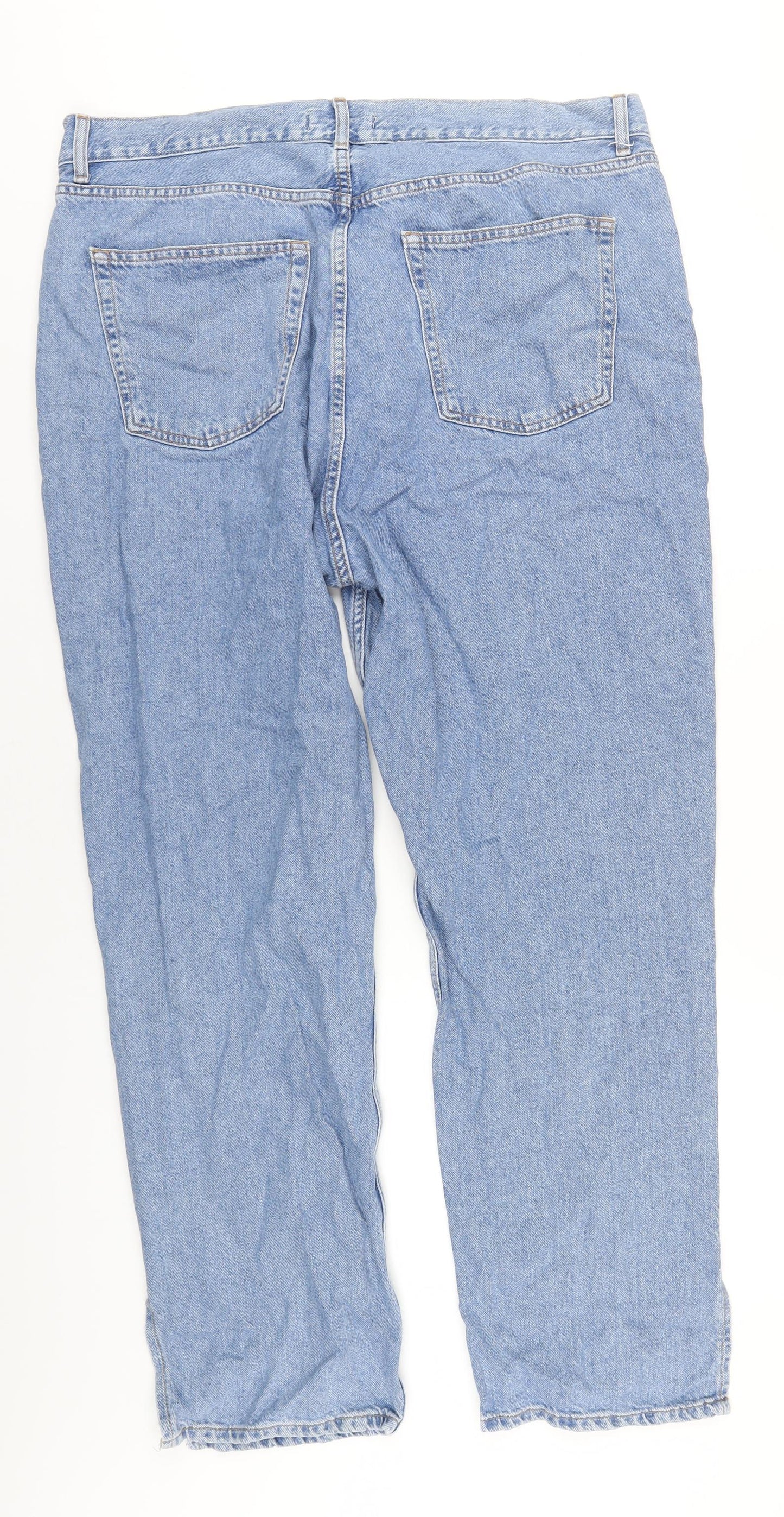 Denim & Co. Womens Blue Cotton Straight Jeans Size 20 L31 in Regular Button