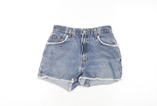 Levi's Womens Blue Cotton Boyfriend Shorts Size M L4 in Regular Zip