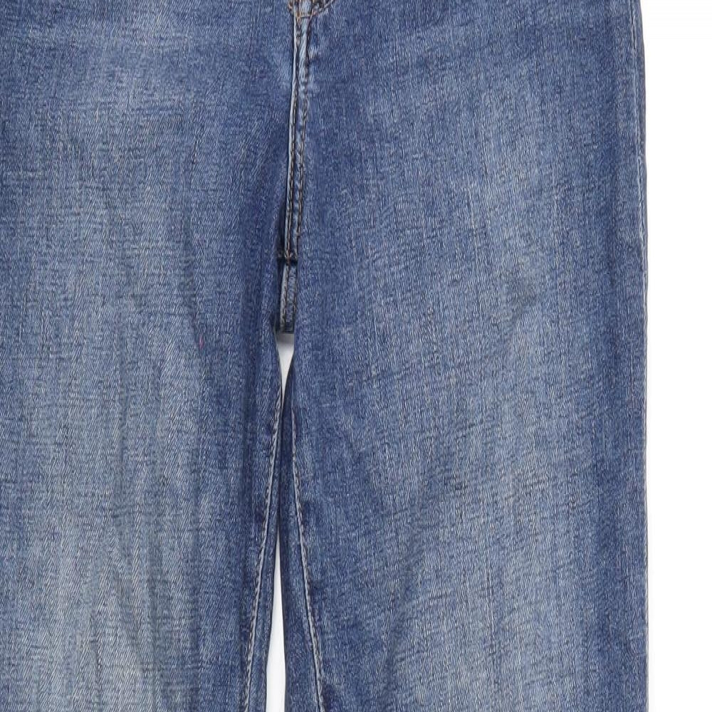 H&M Womens Blue Cotton Mom Jeans Size 8 L29 in Regular Button