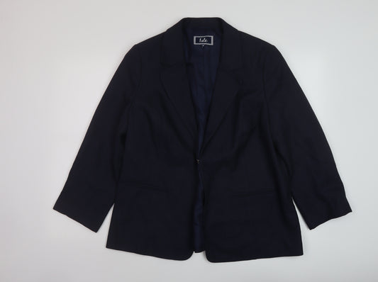 EMW Womens Blue Jacket Size 18 Hook & Eye