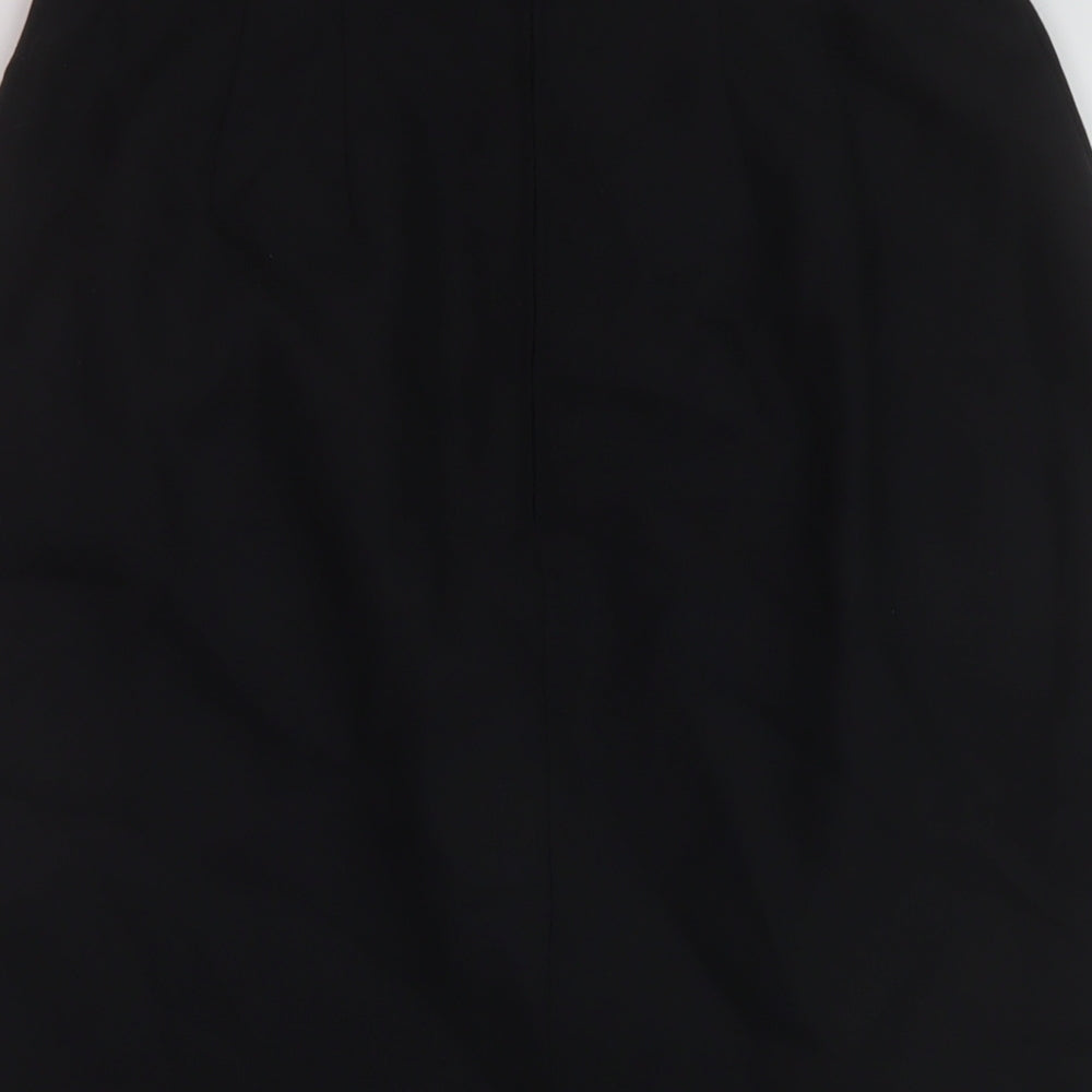 Marks and Spencer Womens Black Wool A-Line Skirt Size 12 Zip