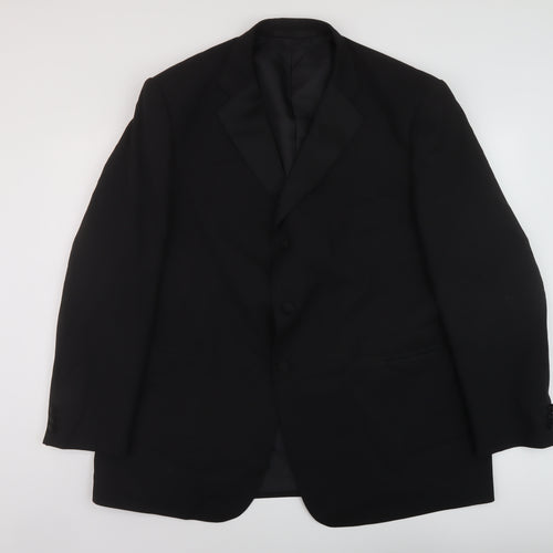 Marks and Spencer Mens Black Polyester Jacket Suit Jacket Size 48 Regular