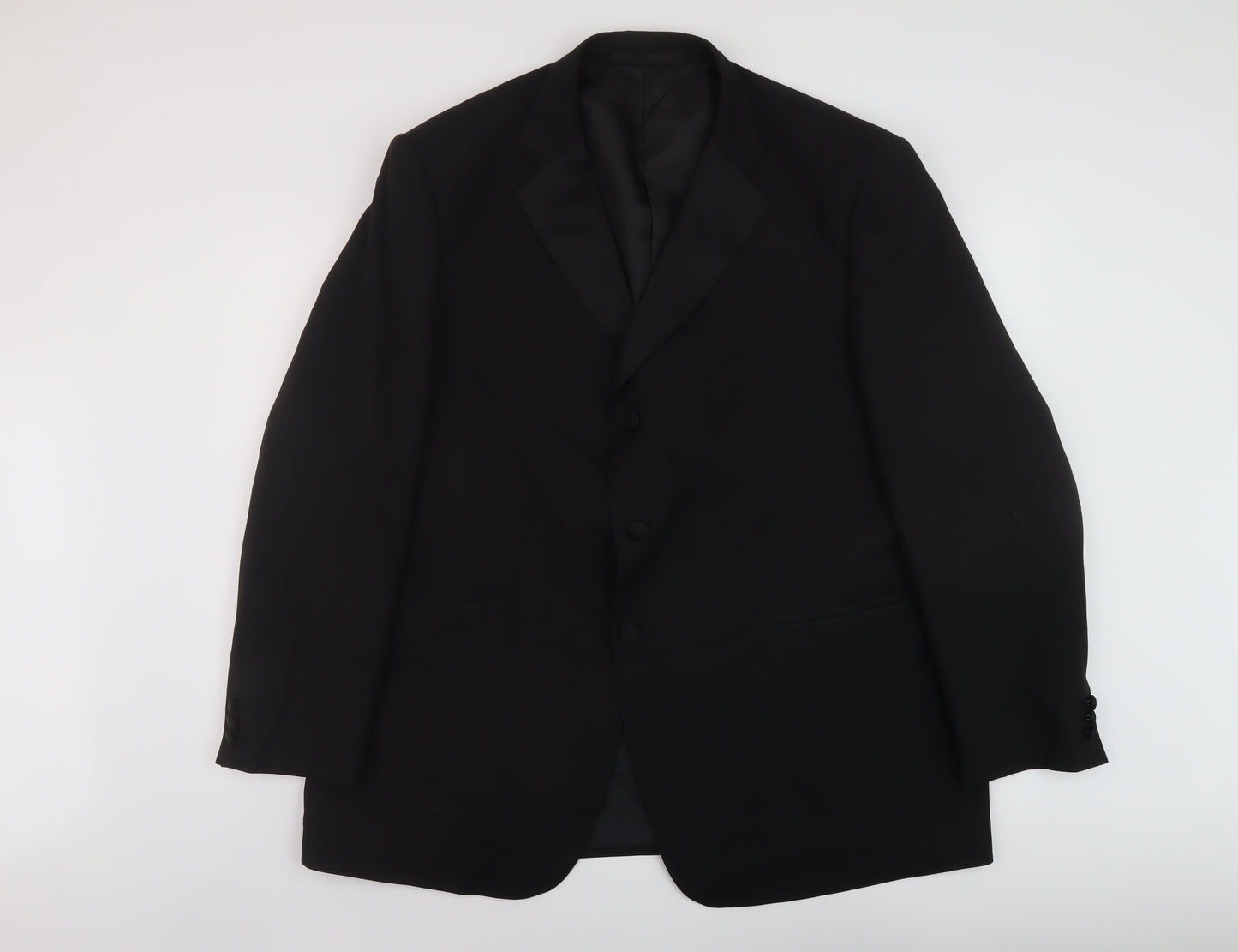 Marks and Spencer Mens Black Polyester Jacket Suit Jacket Size 48 Regular