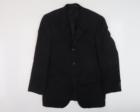 Feraud Mens Black Wool Jacket Suit Jacket Size 44 Regular